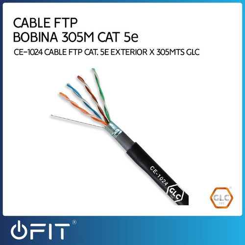 Imagen 2 de 6 de Cable Ftp Glc Bobina 305m Cat 5e Exterior Blindado
