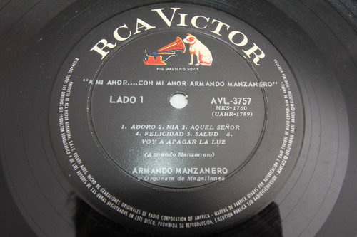 Vinilo Armando Manzanero A Mi Amor Con Amor 1967 Prensa (Usado)