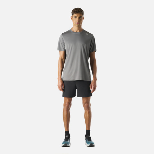 Polera Manga Corta Running Hombre Tempo Advanced Gris Medio