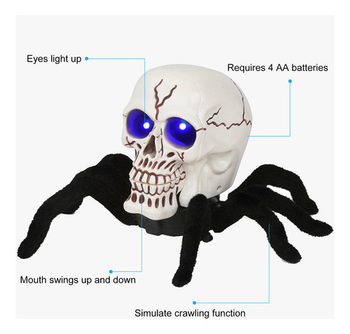 Juguete De Broma De Araña Rc Figura De Calavera De Araña Con