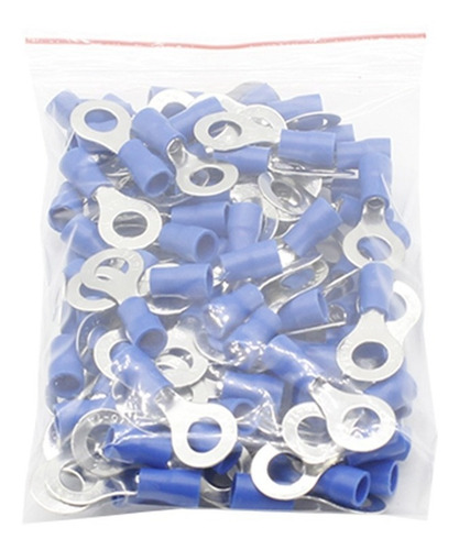 Imagen 4 de 4 de Terminal Anillo Ojo Argolla Azul 8.4mm (16-14awg) 100 Unid