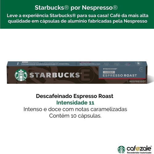 10 Cápsulas, Espresso Roast Descafeinado Starbucks Nespresso