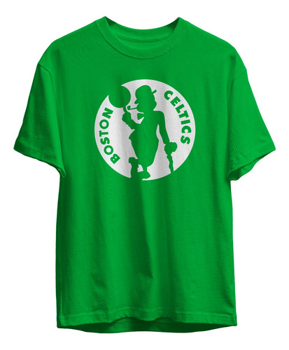 Remera Basket Nba Boston Celtics Verde Logo Duende Completo