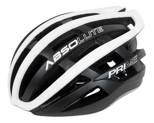 Capacete Absolute Prime Preto E Branco In Mold Ciclismo