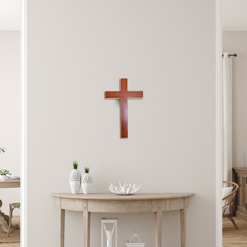 Kit 3 Cruz Sem Cristo Parede Madeira 50cm Atacado Cor Marrom