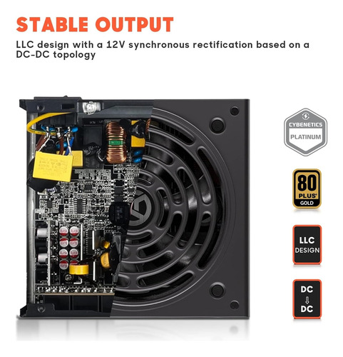Fonte De Alimentação Atx 3.0 E Pcie 5.0 1000w Da Série Agt,