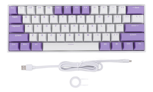 Teclado Rgb Para Juegos, 61 Teclas, 60% Mecánico, Usb C, Cab