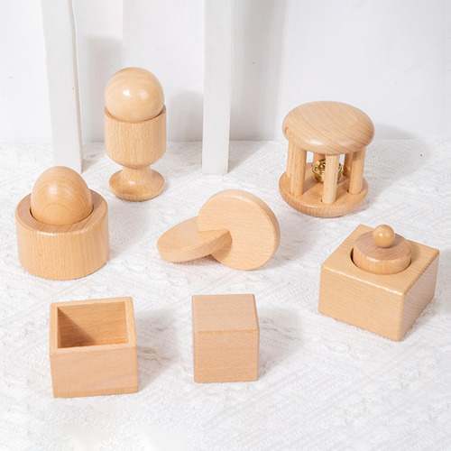 6x Juguetes De Madera Para Bebés, Juguete Agitador De