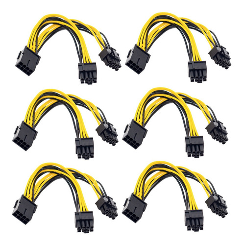 6x Splitter Pcie Adaptador 8 Pines A 6+2 Mineria Premium Hob