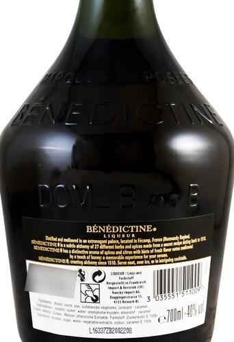 Licor Benedictine D.o.m 700ml Licor Francês Bénédictine +