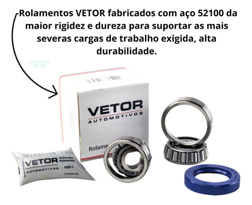 Kit Rolamento Roda Dianteira Vw Fusca 5 Furos Brasilia 73-74