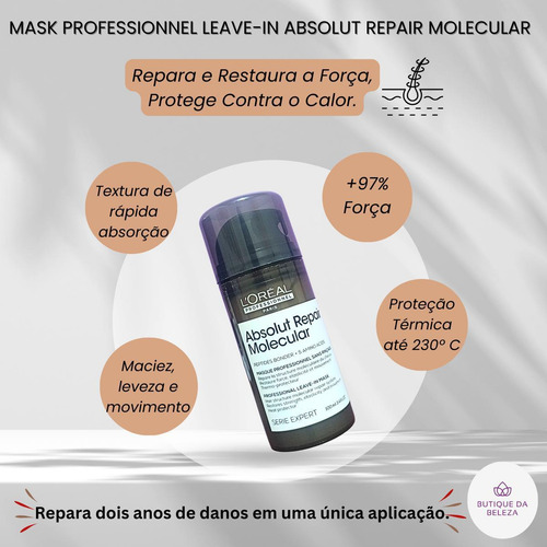 Shampoo Máscara Pq Leave In 100 Sérum Loreal 250 Molecular