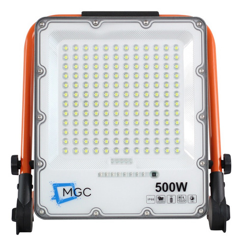 Refletor Led Portátil 500w Recarregável Prova D'água Ip66 Carcaça Preto Luz Branco-frio 110v/220v