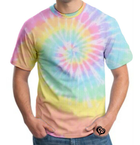 Blusa Tie Dye Masculina Camiseta Roupas Verão Tai Dai Est1