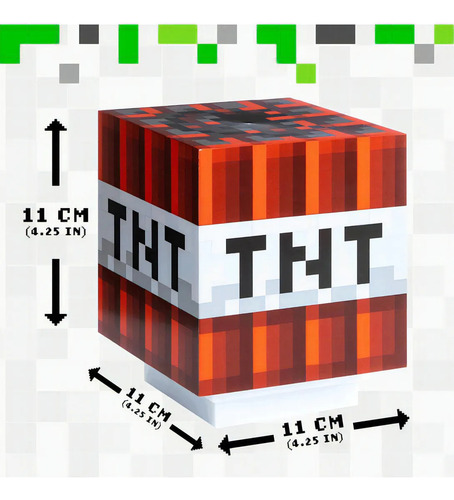 Lampara De Noche Minecraft Tnt Bloque 3 D Blanco Paladone