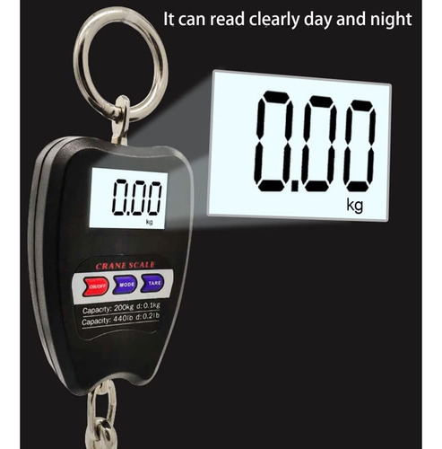 Báscula Balanza Colgante Gancho Digital Lcd Portátil 200kg/n