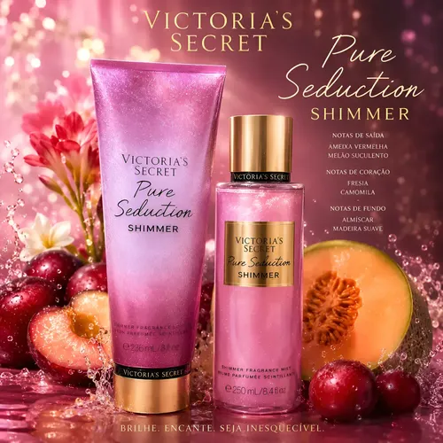 Kit Body Splash + Creme Victorias Secret Pure Seduction Shimmer