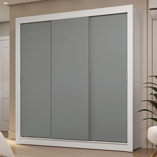 Ropero Closet Madesa 3 Puertas Bg 01 Color Blanco/Gris