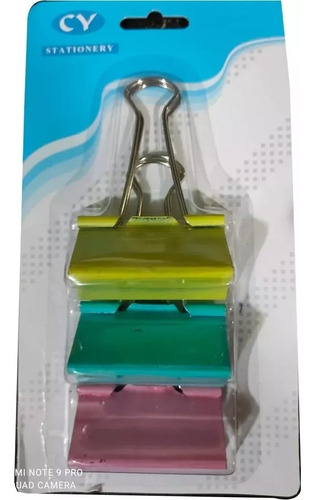 Pack De 3 Clip Binder Grandes Colores