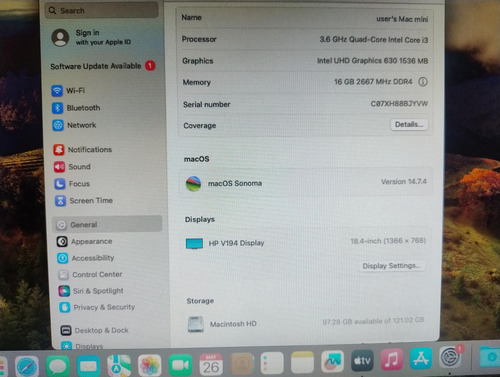 Mac Mini 2018, Intel I3, 16 Gb Ram, 121 Gb Ssd +magic Mouse (Usado)