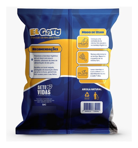 Areia De Gato -elgato Kit 5 Pacotes 4kg Cada