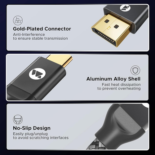 Cable Usb C A Displayport De 6 Pies (4k @60hz, 2k @144 /165