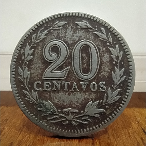 Antigua Moneda Argentina 20 Centavos Níquel 1910 Cj# 61