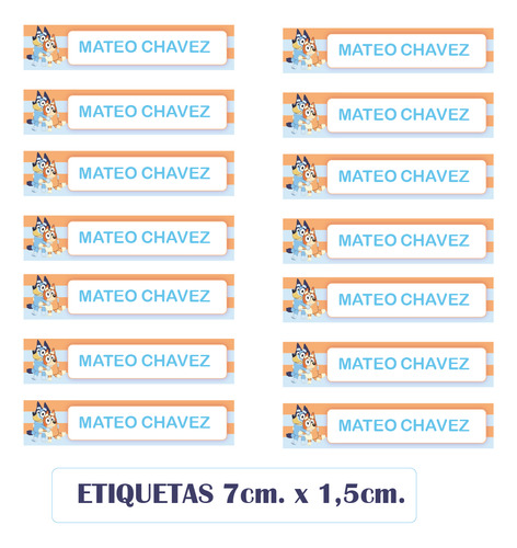 Kit Etiquetas Escolares Para Imprimir Personalizadas Bluey
