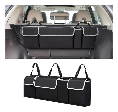 Organizador Almacenador Accesorio Trasero Baul Maletero Para Auto Coche Camioneta Universal Con Bolsillos Reforzado Plegable Multiuso Para Viajes Bolso Multifunción Abrojo Impermeable