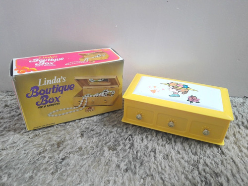 Antiguo Joyero Vintage Años 90' Nuevo Amarillo Retro