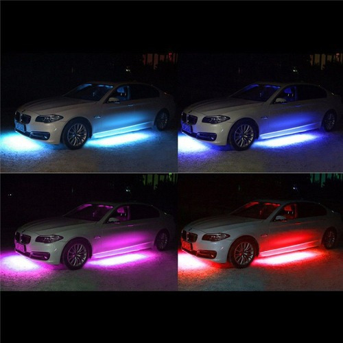 4 Piezas Rb Led Inalámbrico De Luz De Coche Tira De Tubo De