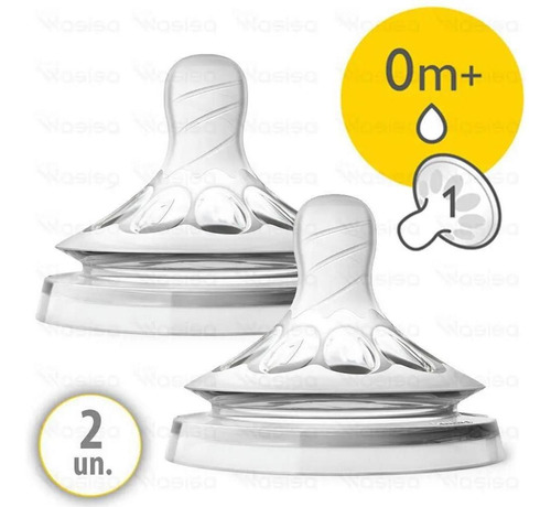 Imagem 2 de 2 de Bico Mamadeira Philips Avent Pétala Nº 1 0m+ 2 Unidades