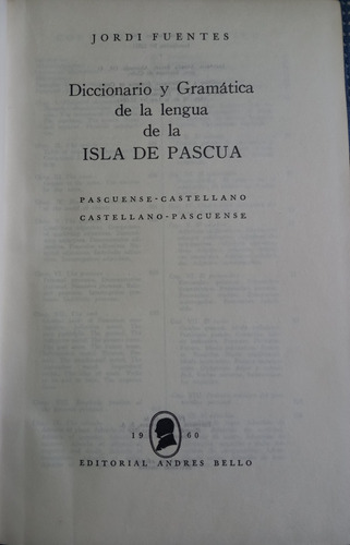 Diccionario Y Gramatica De La Lengua De La Isla De Pascua