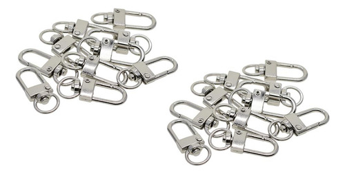 20 Piezas Giratorias Broche De Langosta Clips Llavero Llave