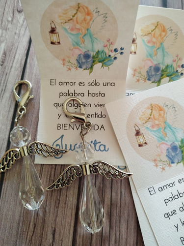 Llavero Dije Angelito En Caja Souvenir X 15 Unidades