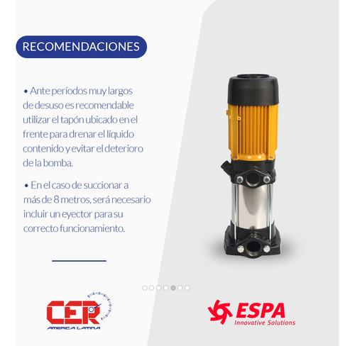 Bomba Multietapa Vertical Espa Multi 35 10n 5,5hp 134m 380v