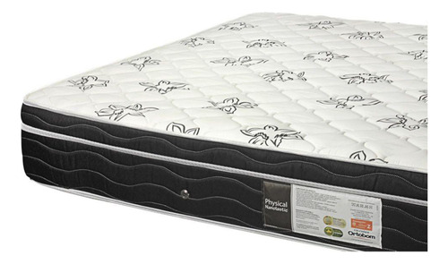 Box Baú Com Colchão Molas Ortobom Physical Nanolastic Casal Cor Branco