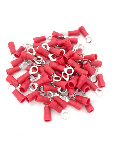 50 Pçs Terminal Pré Isolado Olhal Fio 1,5mm Furo 8,4mm
