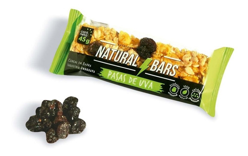 Barras Natural Bars Cereal Pasas De Uva - Caja X 16