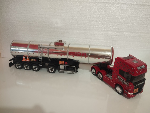 Scania R730+carreta Tanque Inox 4 Eixos Da Budel Escala 1:32