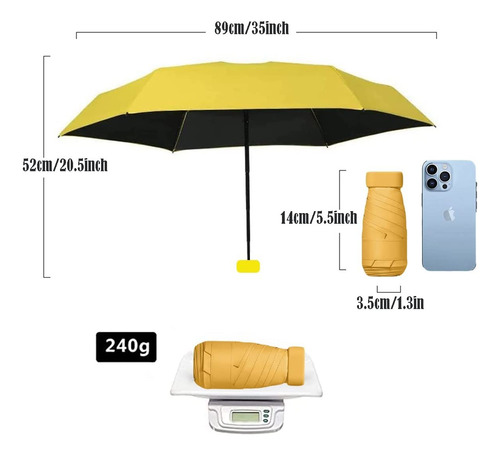 Paraguas De Bolsillo Portátil Con Protección Uv