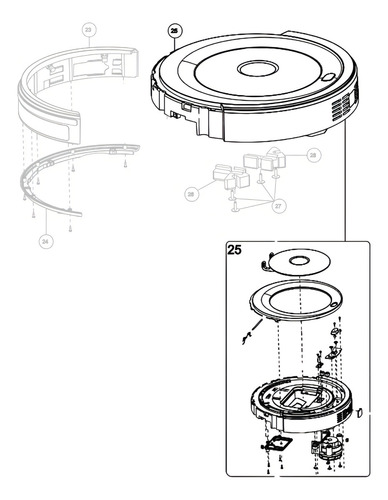 Motor De Sucção Com Suporte Completo Para Robô Aspirador Wap W300 Fw006396