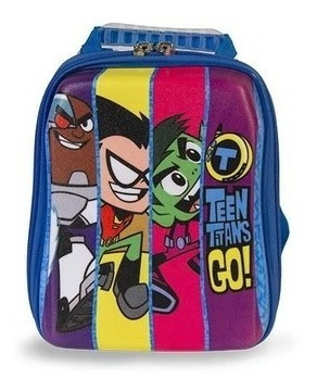 Kit Mochila Jovens Teen Titans Infantil Masculina Rodinha 3d