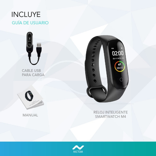 Imagen 6 de 7 de Smartwatch Nictom Sb04 Smartband Azul