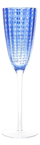 2 Taças Para Champanhe Wolff Orquídea De Vidro Azul 200ml