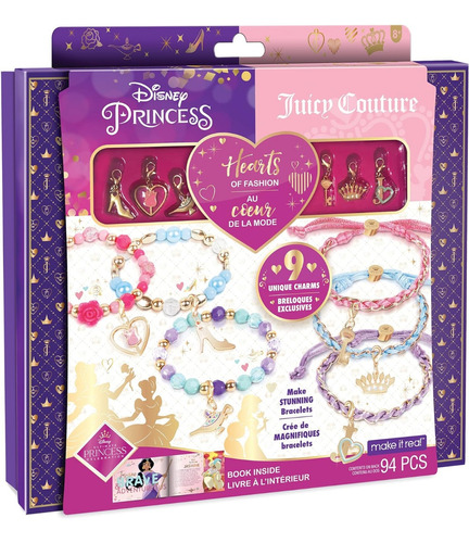 Disney Princesas Kit Fabricacion De Pulseras 94 Piezas.