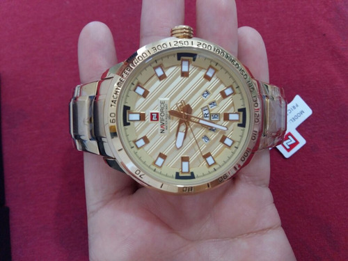 Naviforce Dourado Banho 18k