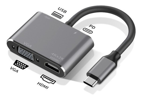 Convertidor Adaptador Dock Usb C A Hdmi 4k Usb Usbc Vga 