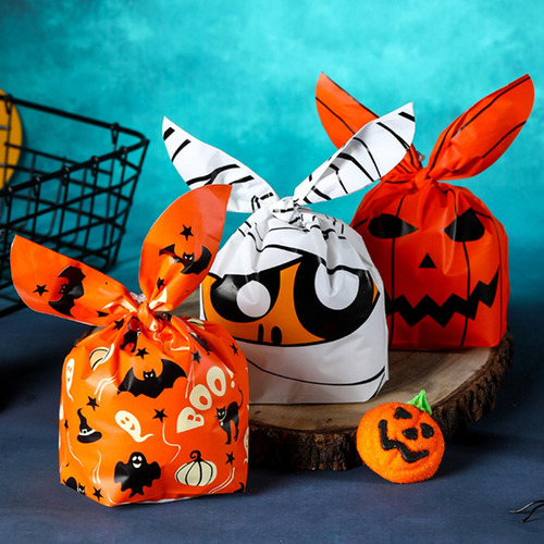4 X 50x Bolsas De Dulces De Halloween Bolsa Naranja A