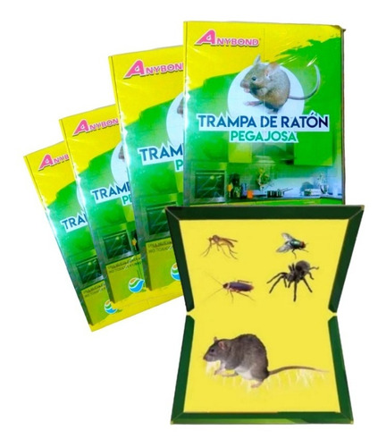 Imagen 3 de 5 de Trampa Para Ratas Ratones Pericotes Pegamento Adhesivo X12